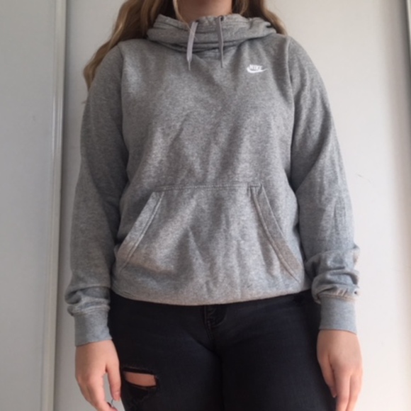 grey nike turtleneck hoodie